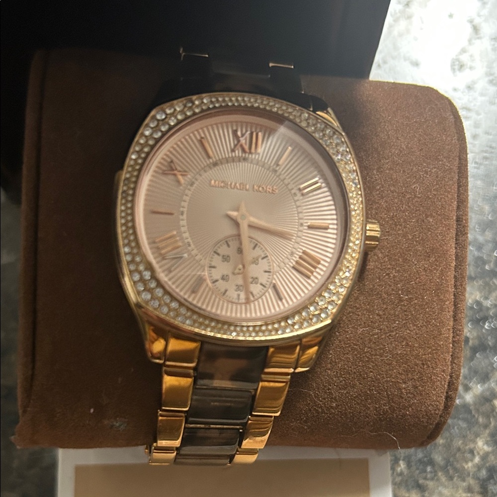Michael Kors Two-Tone Watch with Pink Dial